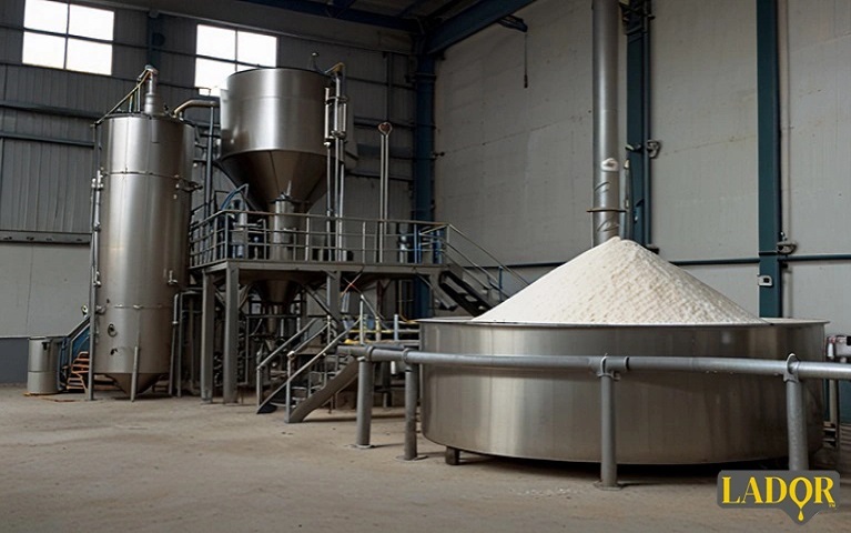 Photo about the use of omega 3 calcium fat powder