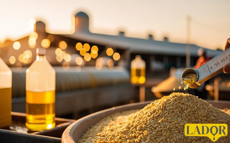 Photo of the use of rapeseed oil on livestock and poultry