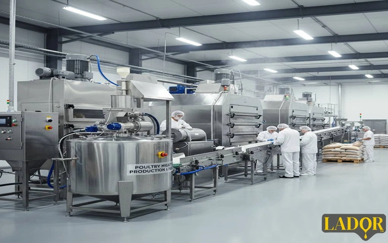 Photo related to the preparation and chemicals of poultry meat powder